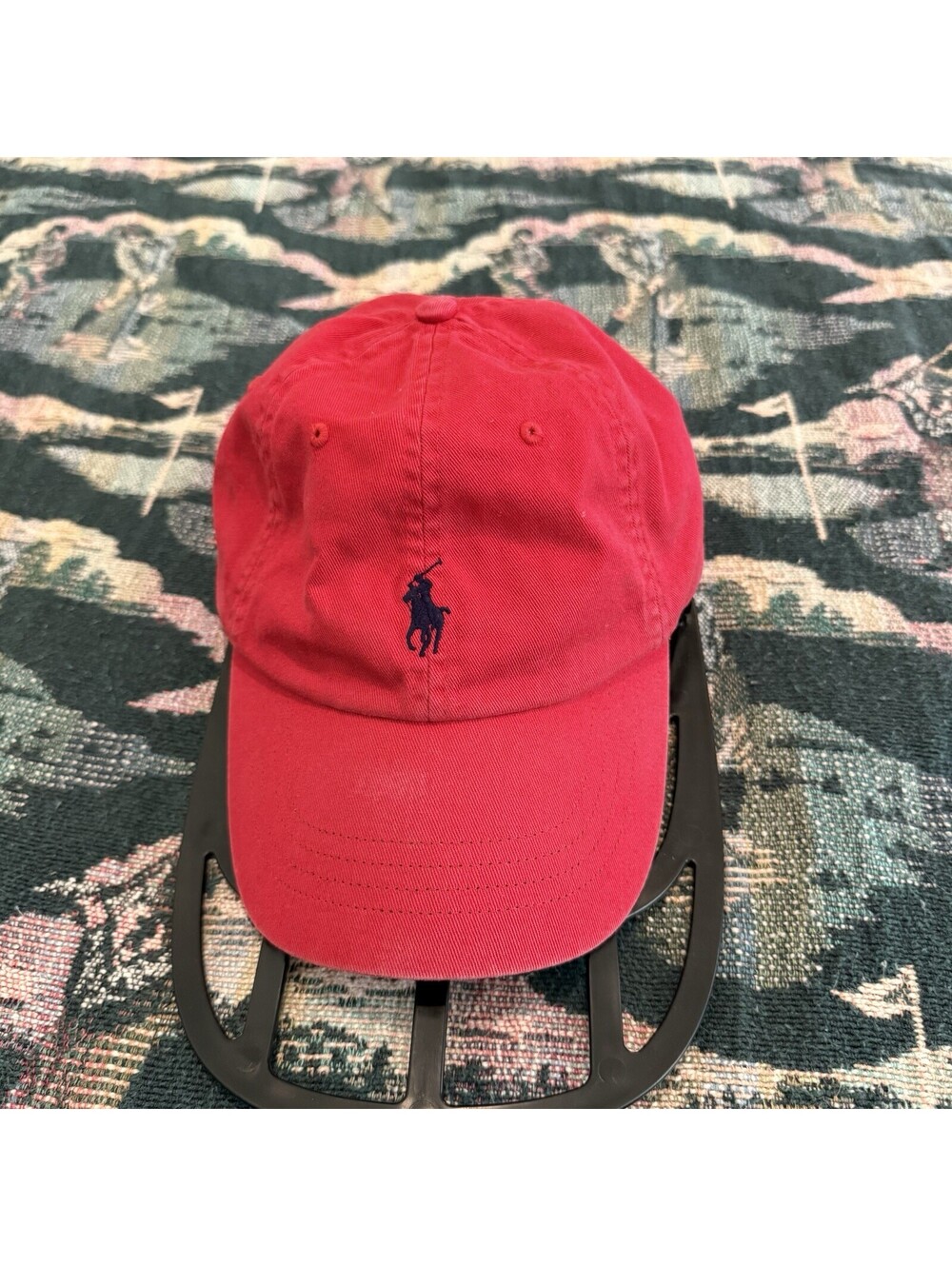Vintage 90s Polo Ralph Lauren Red Designer Leather Strap Brass Buckle OSFA